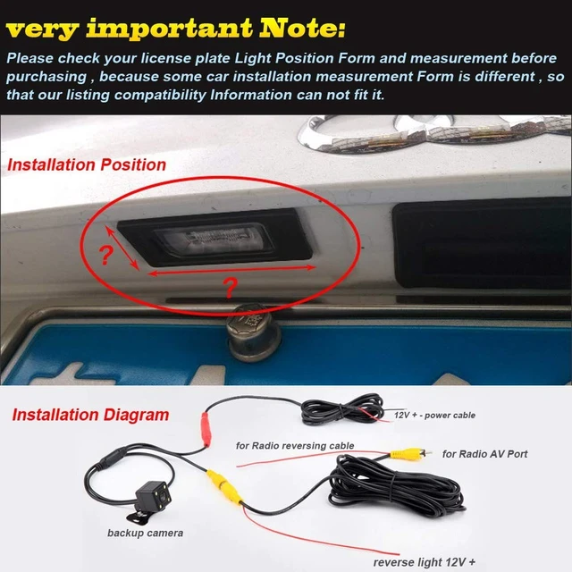 Alt view image 5 of 5 - Car Rear View Backup Camera Replacement for VW EOS Golf New Beetle Cabriolet Passat CC Skoda Phaeton Polo Scirocco Amarok Crafter Bus Kasten Bora Citroen Peugeot Porsche 911 991 Cayman Cayenne