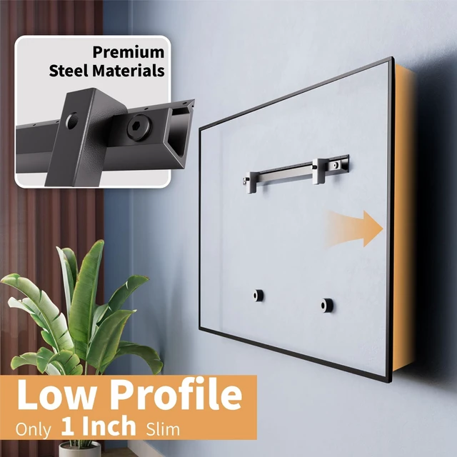 Alt view image 2 of 5 - No Drill No Stud TV Wall Mount for 32-75 Inch TV up to 150 lbs