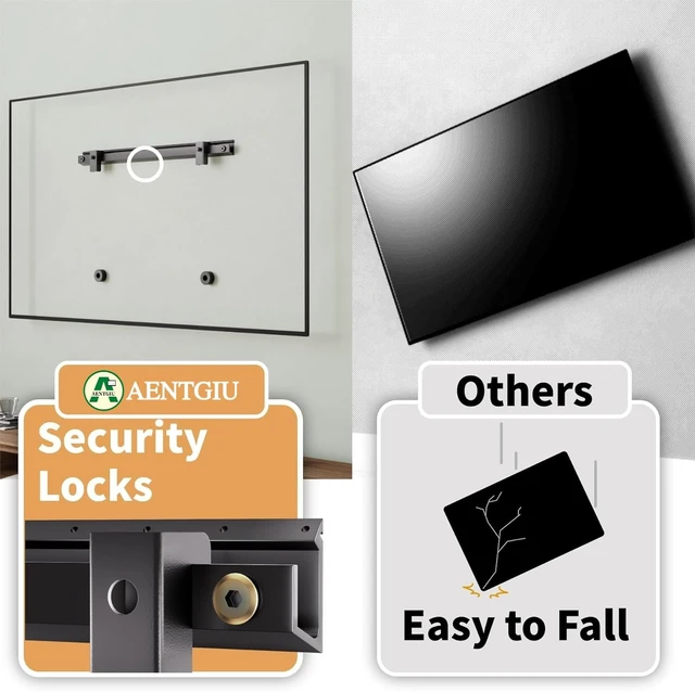 Alt view image 4 of 5 - No Drill No Stud TV Wall Mount for 32-75 Inch TV up to 150 lbs