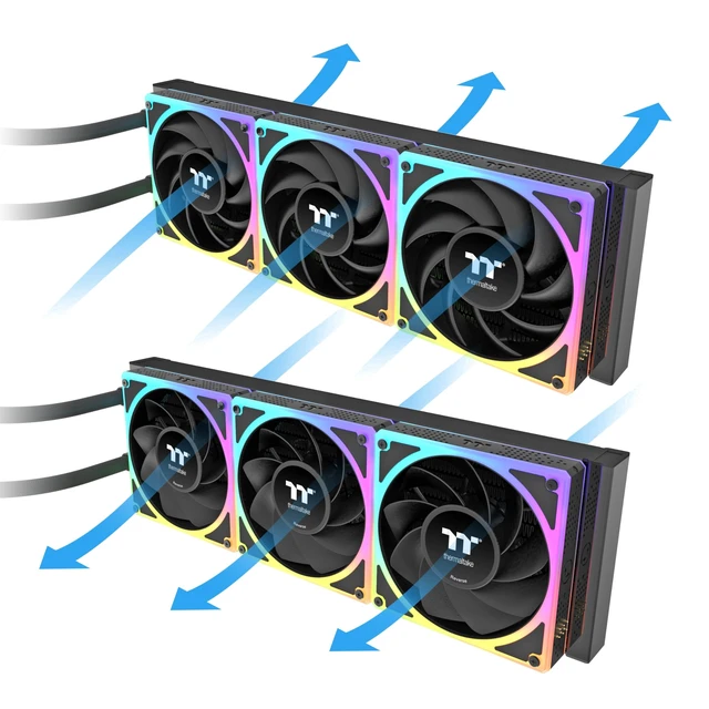 Alt view image 4 of 5 - Thermaltake MAGCurve 360 Ultra CPU Liquid Cooler; Intel/AMD Compatible; 3x120mm 500~2500rpm TOUGHFAN EX ARGB; MAGForce 2.0; 6.67" AMOLED 60Hz; Swappable Fan Blades; TT RGB Plus 3.0; CL