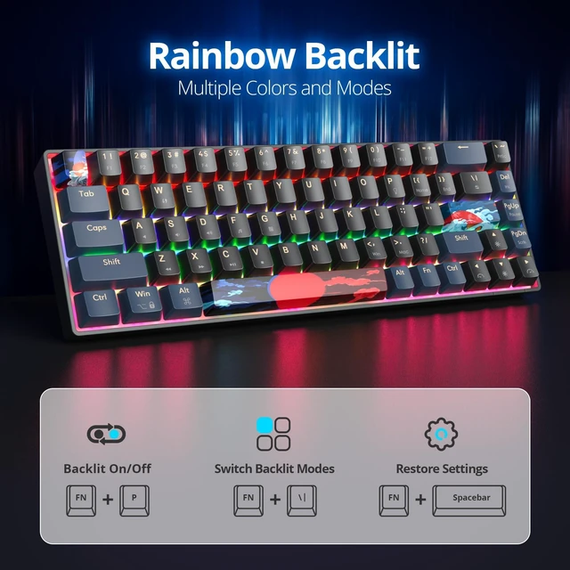 Alt view image 3 of 5 - Owpkeenthy 60% Wired Mechanical Keyboard