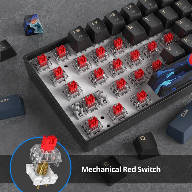 Alt view image 2 of 5 - Owpkeenthy 60% Wired Mechanical Keyboard