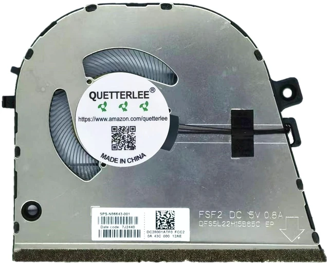 Main image of New Laptop CPU Cooling Fan for HP Envy 16-AC 16-AC0013DX 16-AC0023DX 16-AC0033DX 16-AD 16-AD0013DX 16-AD0000 16-AD0023DX TPN-C174 TPN-C175 Series N86643-001 N93771-001 EG50040S1-CX70-S9A FSF2 DC5V Fa