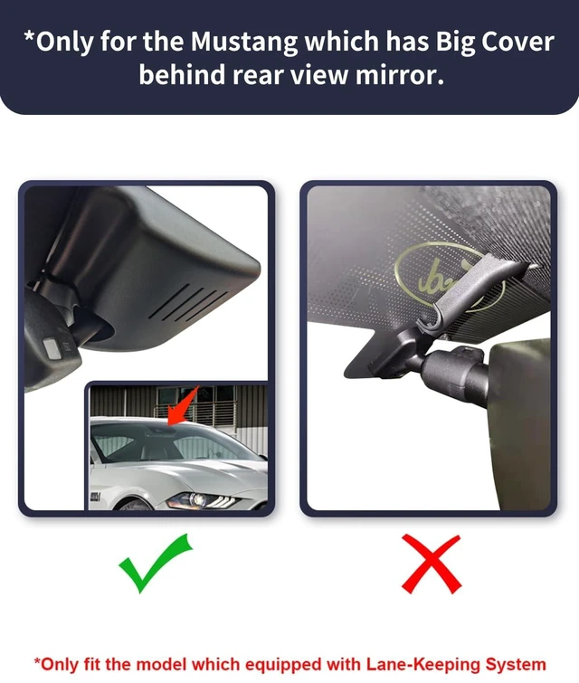 Alt view image 4 of 5 - Fitcamx 4K Dash Cam Suitable for Ford Mustang 2019-2023 GT Coupe Fastback Convertible Bullitt, Integrated OEM Look, UHD 2160P Video, WiFi & APP, G-Sensor, Loop Recording, Plug & Play, 64GB Card
