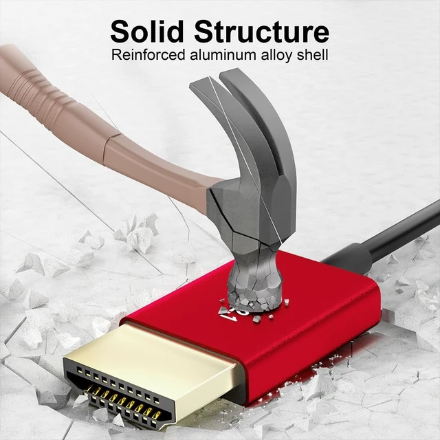 Alt view image 4 of 5 - Alvin's Cables HDMI Cable 8K 2.1 48Gbps High Speed 2.4mm Ultra-Thin HDMI A to A 8K@60Hz 4K@120Hz for Canon C70, for Sony A7 A9 Camera, Atomos, SmallHD Monitor, Straight to Right Angle Coiled