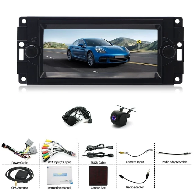 Alt view image 2 of 5 - Android 14 Double Din Car Radio for Dodge Dakota 2005 2006 2007, 6.86 inch Touchscreen Radio for Dodge Charger 2006-2007 Bluetooth with Wireless Carplay Android Auto FM RDS AHD Backup Camera 2+