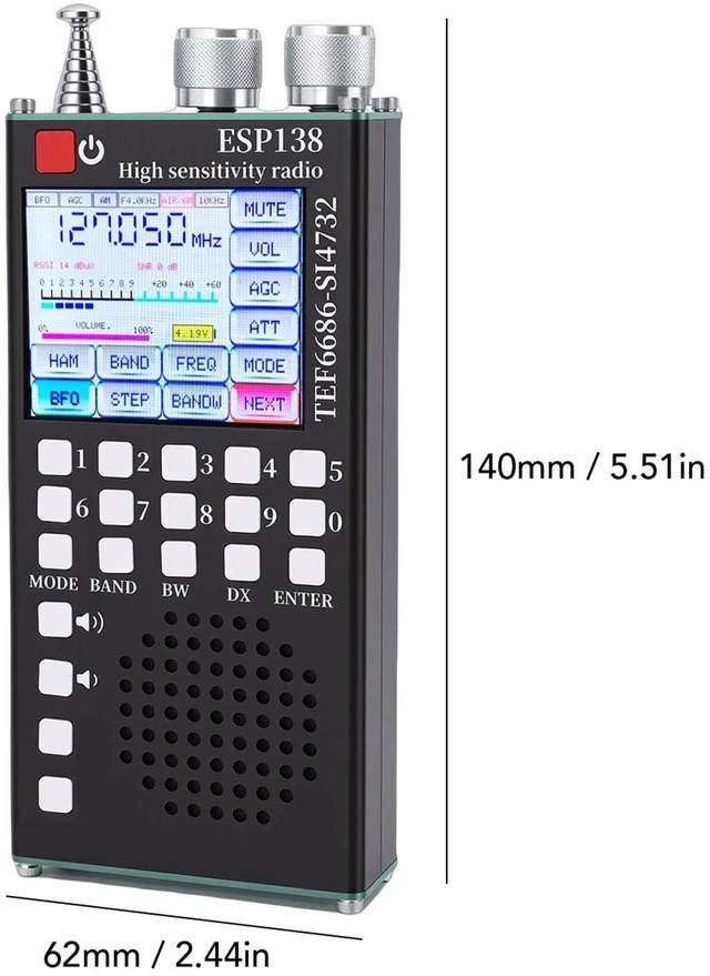 Alt view image 2 of 5 - WALFRONT Handheld Full Band Radio DSP Noise Reduction Multiband World Band Receiver Dual Systems FM LW MW SW Radio