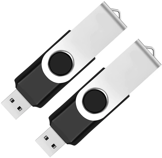 Main image of 2 Pack 64GB USB Flash Drive USB 2.0 Thumb Drives Jump Drive Fold Storage Memory Stick Swivel Design - Black