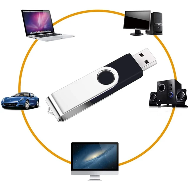 Alt view image 2 of 5 - 2 Pack 64GB USB Flash Drive USB 2.0 Thumb Drives Jump Drive Fold Storage Memory Stick Swivel Design - Black