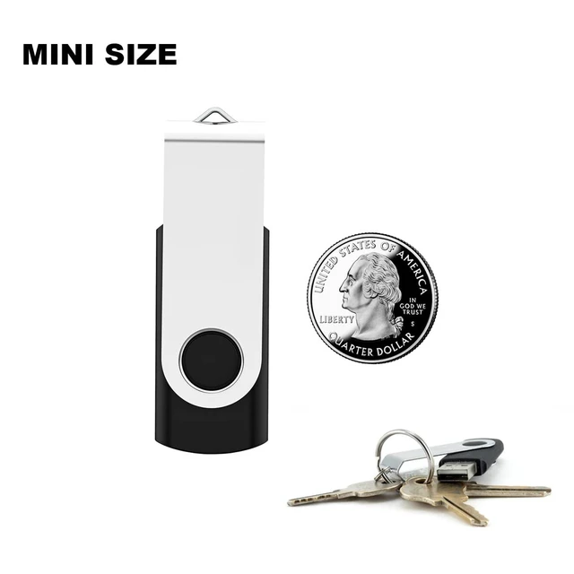 Alt view image 5 of 5 - 2 Pack 64GB USB Flash Drive USB 2.0 Thumb Drives Jump Drive Fold Storage Memory Stick Swivel Design - Black