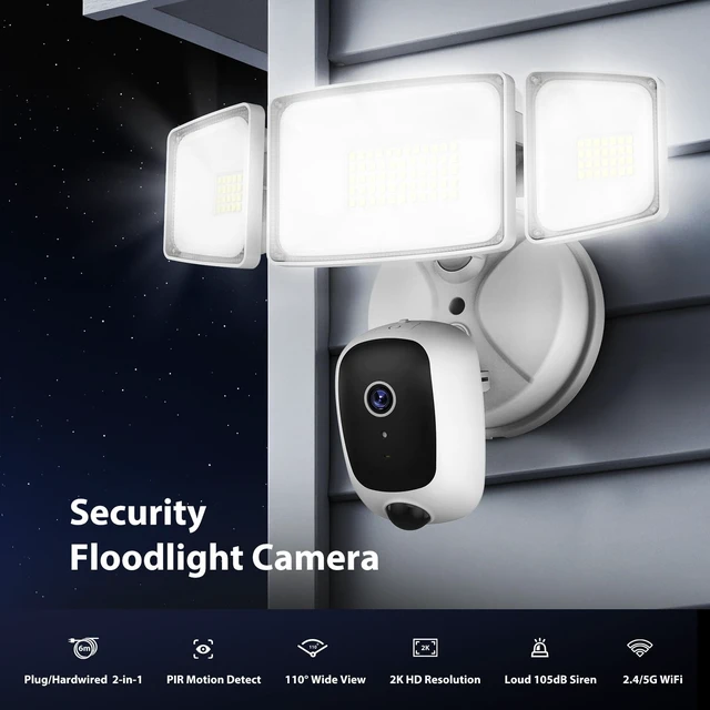 Alt view image 4 of 5 - Onforu 2K Floodlight Camera Plug&Hardwired, Smart Security Camera Outdoor