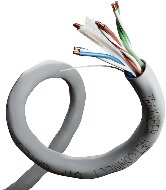 Alt view image 3 of 4 - Transber, CAT5e 1000ft Ethernet Cable Solid UTP Up to 10Gbps 350Mhz 24AWG 4x2 Pair Bulk Cable Network PoE++/4PPoE LAN Wire 1000-feet Easy Pull Box (Gray)