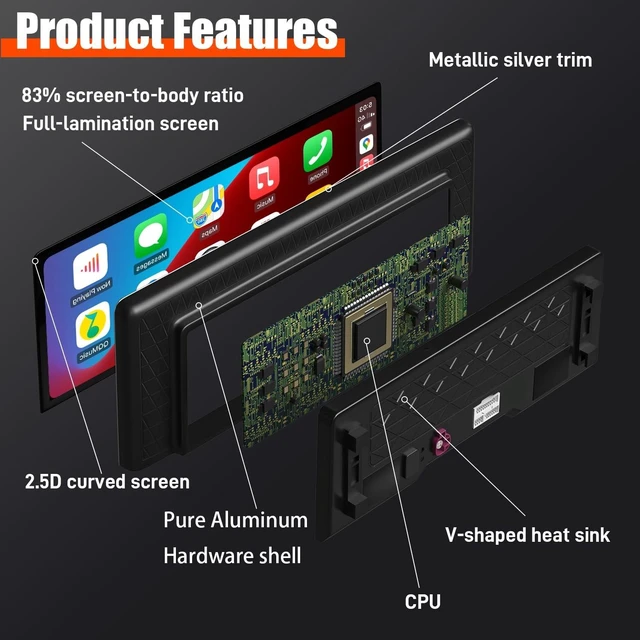 Alt view image 5 of 5 - PEMP 12.3" Ultra-Thin Linux Screen for BMW X5 X6 E70 E71 CIC