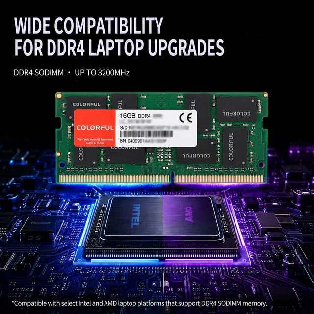 Alt view image 4 of 5 - Colorful DDR4 16GB RAM,3200MHz CL22 Laptop Memory,SODIMM 260-Pin 1.2V