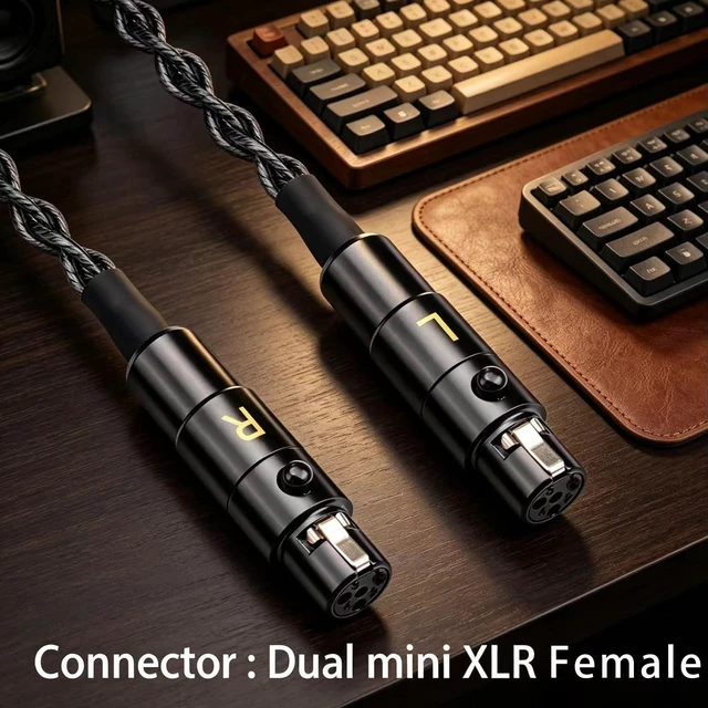Alt view image 3 of 5 - FAAEAL Balanced Upgrade Cable,8 Core Monocrystalline Silver-Plated Copper Cord Compatible with Audeze LCD-2 LCD-3 LCD-4 LCD-X LCD-XC MM-500 for Musician Audiophile 4PIN-XLR 6.5ft