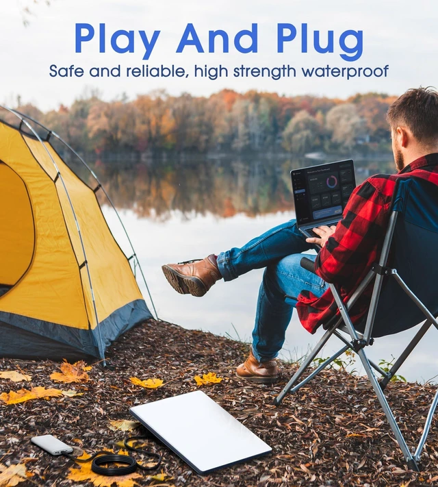 Alt view image 5 of 5 - MEKEET Black Starlink Mini Cable 49.2FT/15M- Starlink Mini USB C to DC Waterproof Power Cord 100W Input USB Type C to DC Cable- Car Charger Starlink for Outdoor Camping Travel Work
