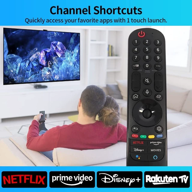 Alt view image 4 of 5 - AN-MR21GA Replacement Voice Remote Control for LG Smart TV A1,C1,G1,90,99,UP8770,UP8000,UP8070,NanoCell 75,80,90,99 Series (MR21GA Movies)