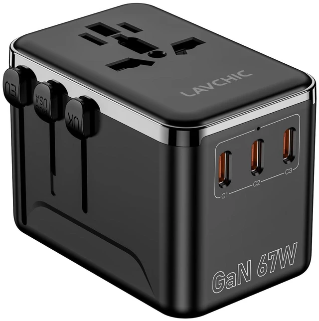 Main image of LAVCHIC 67W GaN Universal Travel Adapter 5-in-1 International Power Adapter