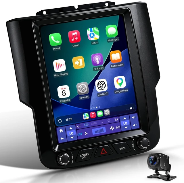 Main image of 9.7" T-Style Car Radio for 2013-2018 Dodge Ram 1500 2500 3500 8Core-Head Unit 4GB+64GB with CarPlay/Android Auto Touch Screen with 1080P Backup Camera Stereo Upgradefor A/C 7-Speed Fan