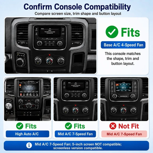 Alt view image 3 of 5 - 9.7" T-Style Car Radio for 2013-2018 Dodge Ram 1500 2500 3500 8Core-Head Unit 4GB+64GB with CarPlay/Android Auto Touch Screen with 1080P Backup Camera Stereo Upgradefor A/C 7-Speed Fan