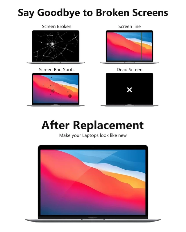 Alt view image 4 of 5 - A3113 Screen Replacement 13.6 inch for MacBook Air M3 2024 Full LCD-Gray