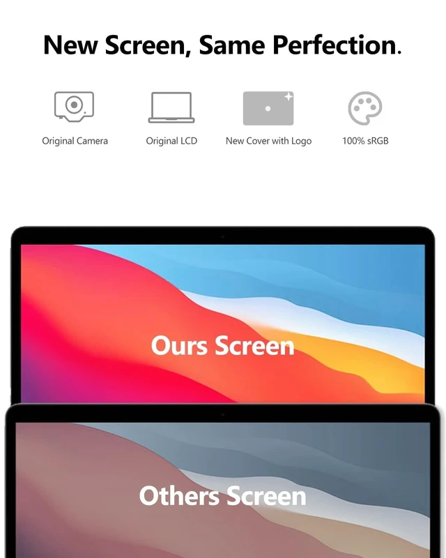 Alt view image 5 of 5 - A3113 Screen Replacement 13.6 inch for MacBook Air M3 2024 Full LCD-Gray