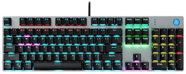 Main image of HP GK400F Mechanical Keyboard Wired, Metal Panel ABS Keycaps, 104 Keys for Gaming and Business Use, Brown Switch, Compatible with Desktop and Laptop,Black