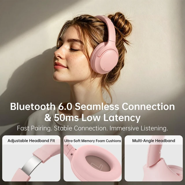 Alt view image 4 of 5 - Active Noise Cancelling Headphones, 65H ANC Playtime Wireless Bluetooth