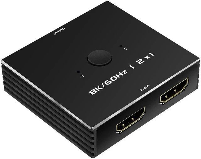 Main image of HDMI Switch 4K 120Hz 2 in 1 Out 2 Port Switch 1 Monitors 2 Computers Hdmi 5K 144Hz KVM Switch Monitor HDMI2.1 8K 60Hz