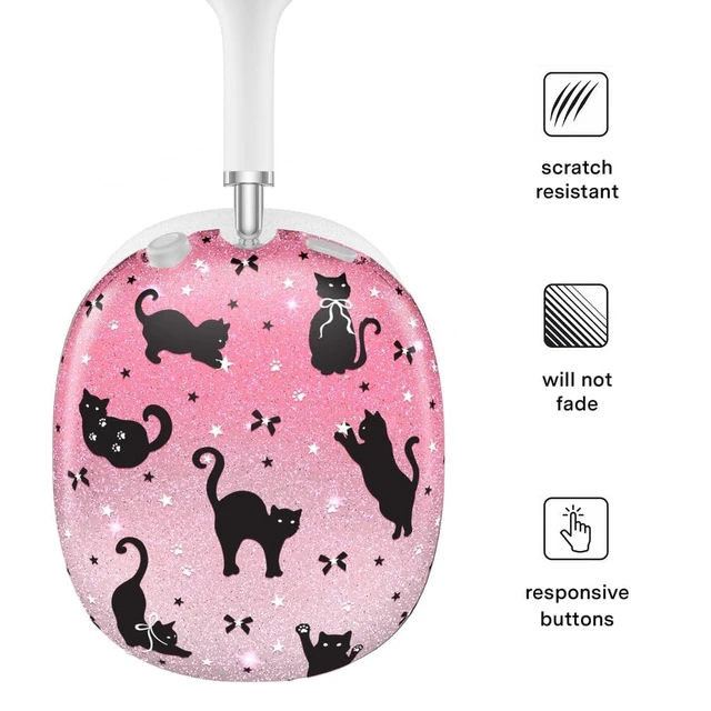 Alt view image 3 of 5 - VELVET CAVIAR Case Cover for AirPods Max 2 & 1 - Cute Protective Headphone Accesssories (Black Cat Glitter)