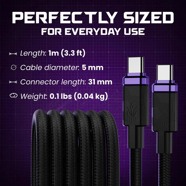 Alt view image 5 of 5 - ELO Link 240W Thunderbolt 4 USBC Gaming Cable for XR AR Glasses, 40Gbps, 8K