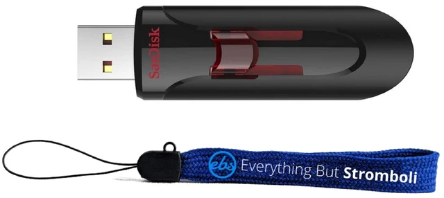 Main image of SanDisk 128GB Glide Flash Drive Up to 100MB/s Read Speed - SDCZ600-128G-B35 - Bundle with (1) Everything But Stromboli Lanyard