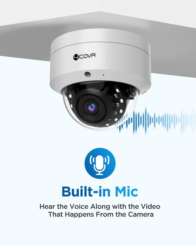 Alt view image 4 of 5 - Forcovr 4COVR 5MP PoE Security Dome IP Camera Outdoor with Mic, LY54AX5MA