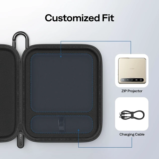 Alt view image 2 of 5 - Aurzen CasePlay Carrying Case for ZIP Ultra-Portable Mini Projector, Black