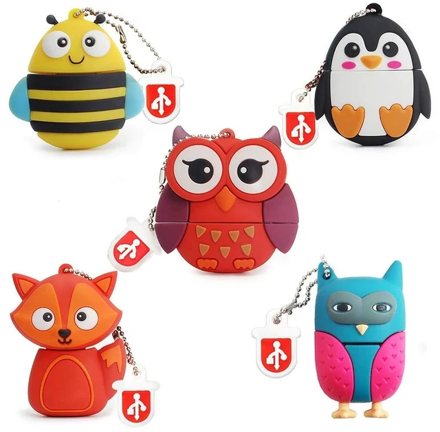 Main image of 16GB USB Flash Drive Pack of 5 Pcs, BorlterClamp Thumb Drive with Cute Animal Pattern, Gift for Students and Children