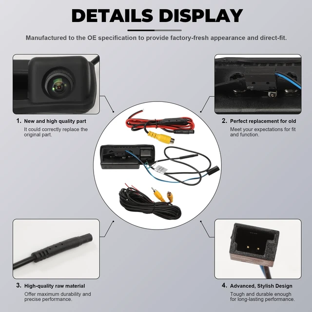 Alt view image 4 of 5 - HKSpazz 1080P AHD 170 Trunk Handle Camera for BMW E90 E92 E60 X5 X6 IP68