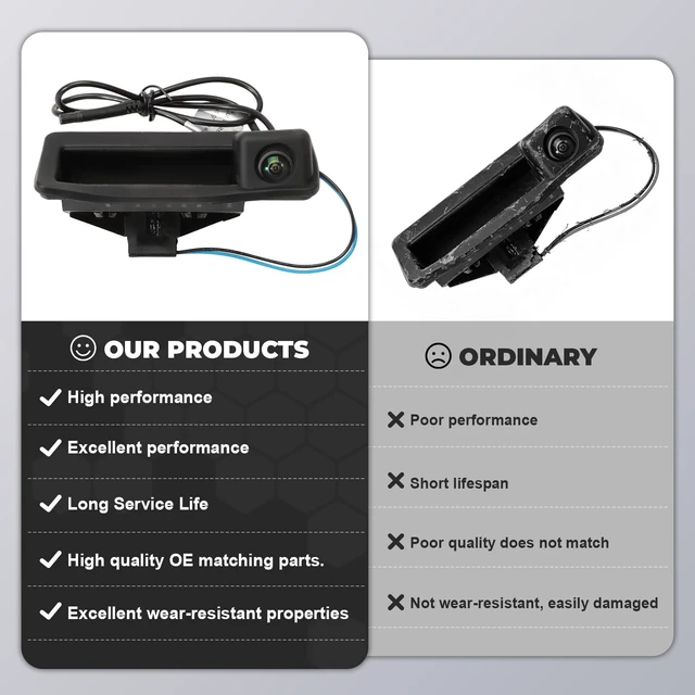 Alt view image 5 of 5 - HKSpazz 1080P AHD 170 Trunk Handle Camera for BMW E90 E92 E60 X5 X6 IP68
