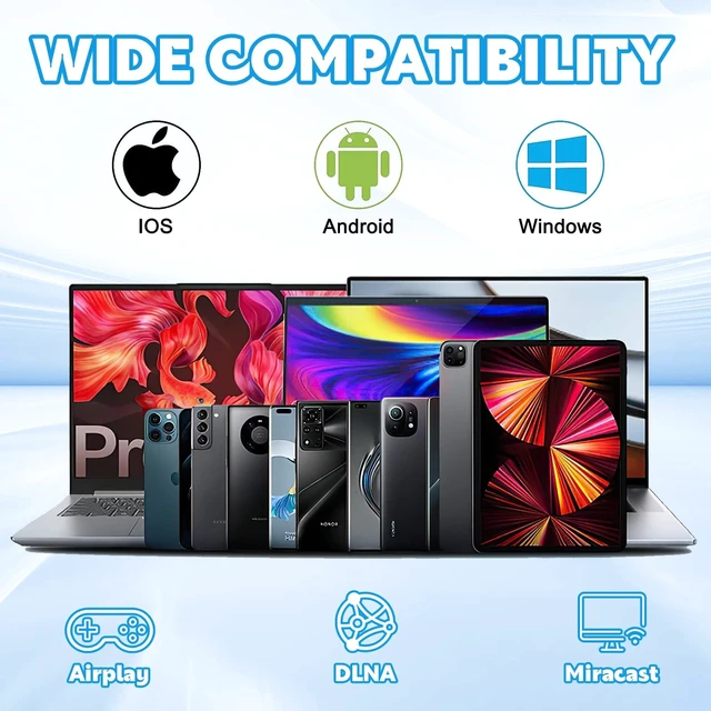 Alt view image 5 of 5 - HDMI Wireless Display Dongle Adapter - WiFi 4K&1080P Portable Transmitter, Streaming Media Video/Audio/File from Smartphone, Laptop to HDTV/Monitor/Projector Support Windows