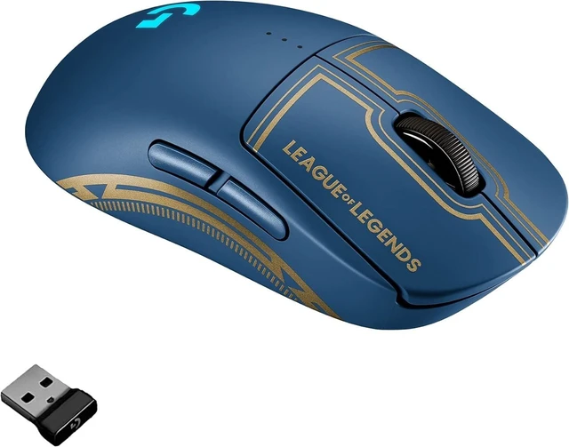 Main image of Logitech G Pro Wireless Gaming Mouse - Lightspeed, Hero 25K Sensor, 25,600 dpi, RGB, 4-8 Customizable Buttons, Ambidextrous, Official League of Legends Edition - Blue (910-006451)