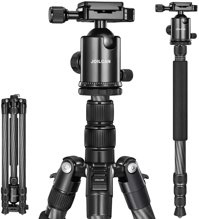 Main image of JOILCAN 81" Carbon Fiber Camera Tripod,Professional Tripod Monopod with 360 Degree Ball Head and Carrying Case for Travel and Work Load up to 35Ibs