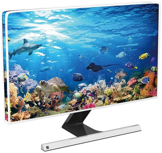 Main image of Baocicco Underwater Waterproof Screen TV Cover 45,46,47,48 Inch Ocean Undersea Life Tropical Fish Turtle Coral Design Television Covers Dust-Proof Anti-Scratch Protective Cover for LED LCD OLED TVs