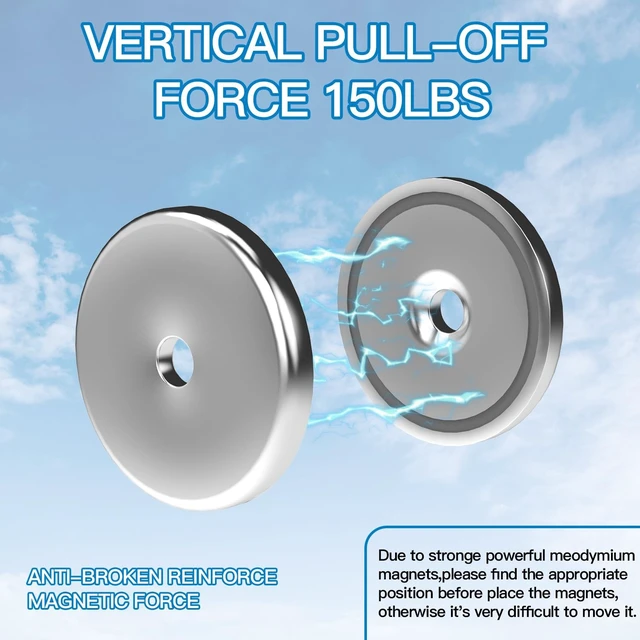 Alt view image 4 of 5 - 600 pounds Magnetic roof Mount for starlink,Strong Neodyminum Round Magnet mounting kit for starlink V2(Gen2) Dish,Each Magnet with 150 pounds Pull-Force for starlink Antennas Internet kit Satellite