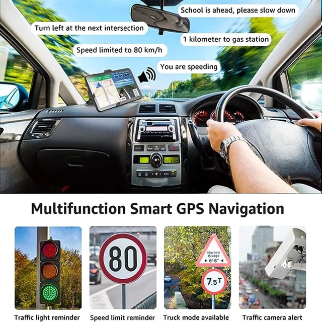 Alt view image 4 of 5 - 9" Car GPS,2026 Latest Maps,256MB+16GB Voice Speed Red Light Alert