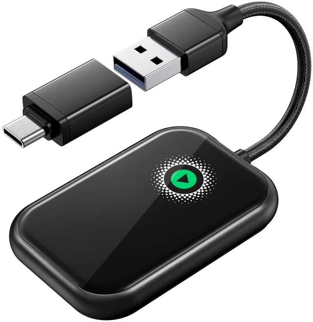 Main image of AweEos Smarter CarPlay Pro 2-in-1 Wireless CarPlay & Android Auto Adapter, WiFi 6 & BT 5.4, Zero Latency Real-time Transmission, 5s Auto-Reconnect, Plug & Play, 98% Cars Compatible (2015+)