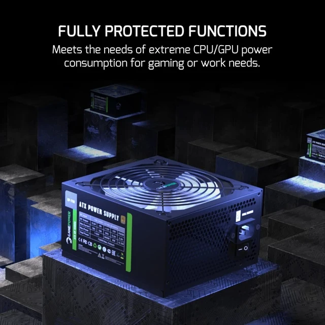 Alt view image 2 of 5 - GamePower Gp-750 PC Power Supply Unit: 750W, 80 Plus Bronze Certified, 85% Efficiency, Single +12V Rail, Low Noise 14 CM Fan, Ideal for Gaming PCs, Desktops, ATX, Micro ATX Desktop Computer - Black