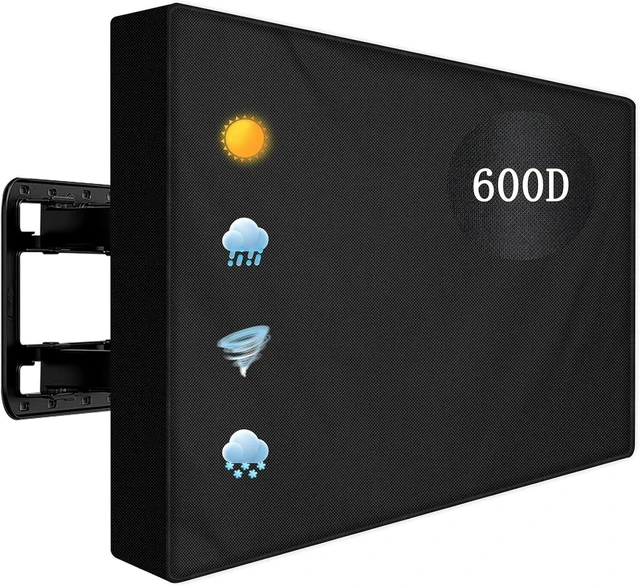 Main image of Outdoor TV Cover 70 to 75 inch Weatherproof,600D Waterproof Full Protection TV Outdoor Covers for Outside Flat Screen TV, Black, Cover Size 68''W x 42.5''H x 4.5"D, Fit for Standard Mounts and Stands