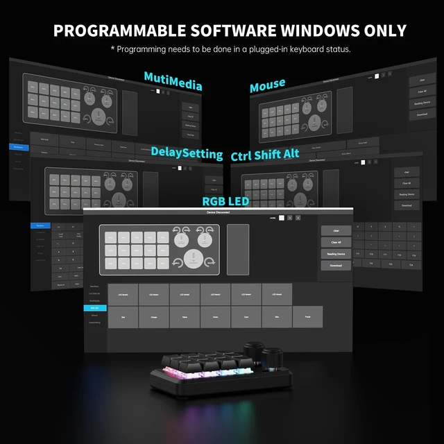 Alt view image 5 of 5 - MOSHOU Macro Pad with Macropad Knob,3-Layers Custom,12 Key Macro Keypad with Wireless Receiver,Hot swappable Switch Gaming Keyboard,Programmable Keyboard RGB,Mini Shortcut Keypad (Black)