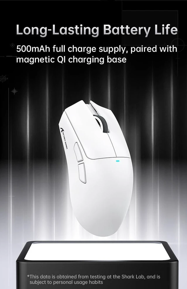 Alt view image 3 of 5 - ATTACK SHARK X11PRO V2 Tri Mode Lightweight Wireless Gaming Mouse-White