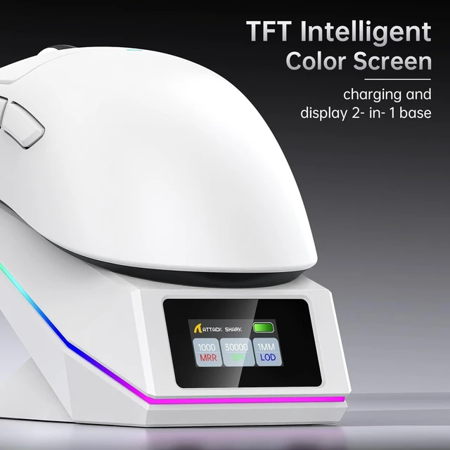 Alt view image 4 of 5 - ATTACK SHARK X11PRO V2 Tri Mode Lightweight Wireless Gaming Mouse-White