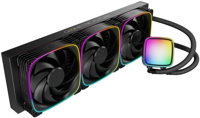 Main image of Geometric Future Eskimo Plus 36-360mm AIO CPU Liquid Cooler - 30mm-Thick Squama 3003 PWM ARGB Fans x 3-1.5 L/min High-Flow Pump - Intel LGA 1851/1700, AMD AM5/AM4 - Black, GEO-EPS-36B